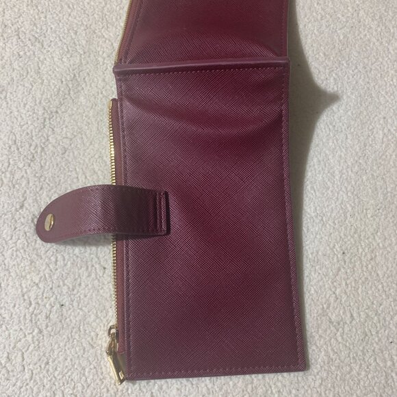 Travelambo RFID Blocking Bifold Multi Card Wallet with Zipper Pocket Purple Slim - Picture 4 of 7